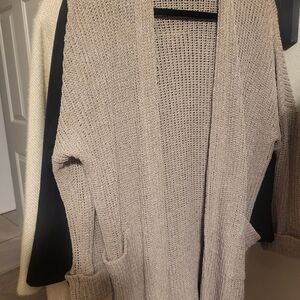 Carly Jean Los Angeles Taupe Cardigan